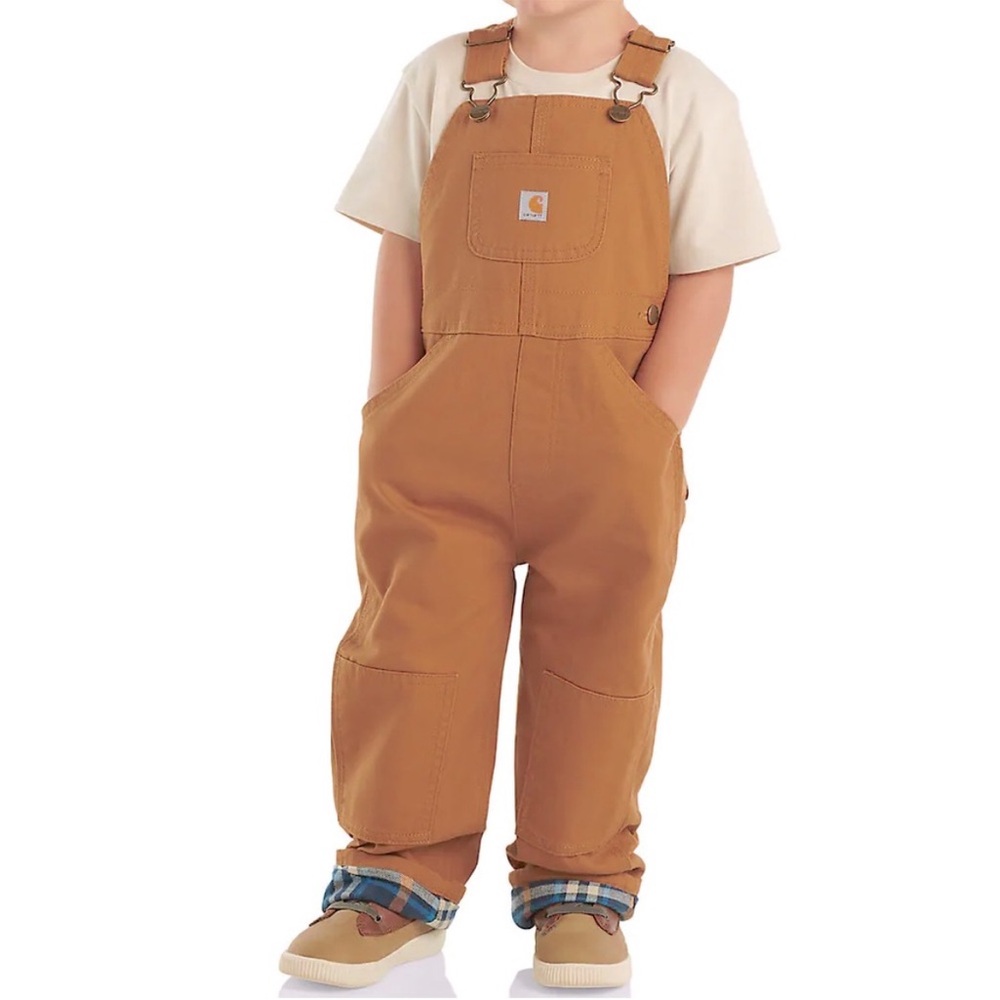 💠SOLD💠 NEW Carhartt Kids Canvas Bib Overall Flannel-Lined, Sz 2T